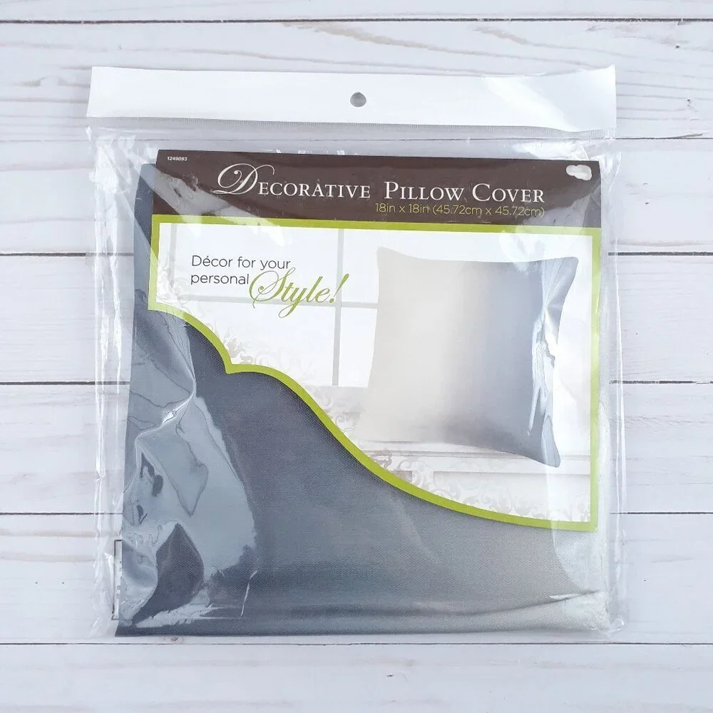 Decorative Pillow Cover 18x18 in Gray Cream Ombre